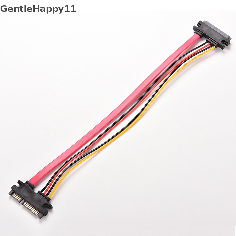 Gentlehappy 12inch Male to Female7+15Pin SATA Data HDD Power Combo Perpanjang Kabel Ekstensi id