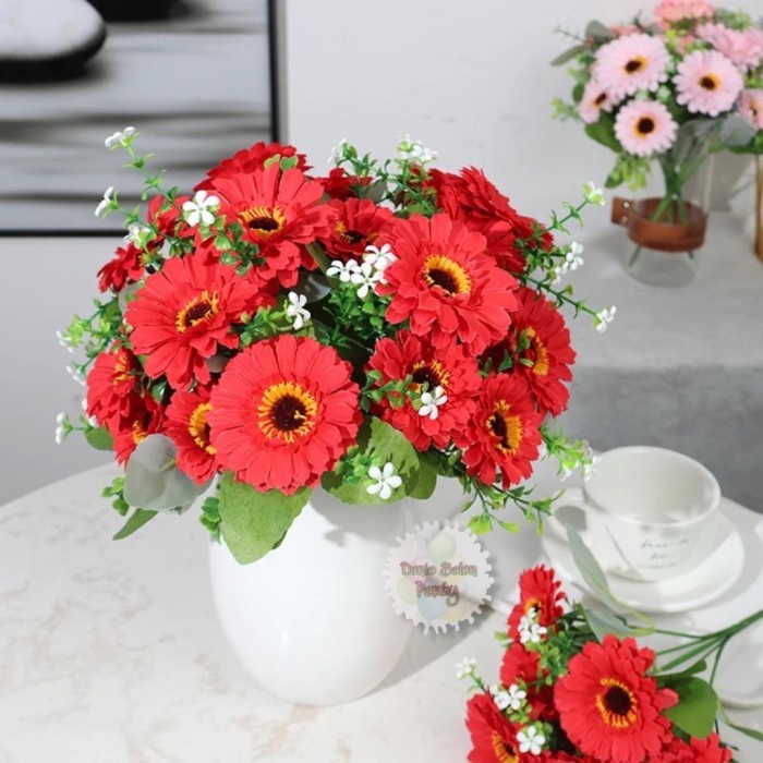 KR011 Bunga Krisan Gerbera / Bunga Plastik / Artificial Flower Daisy