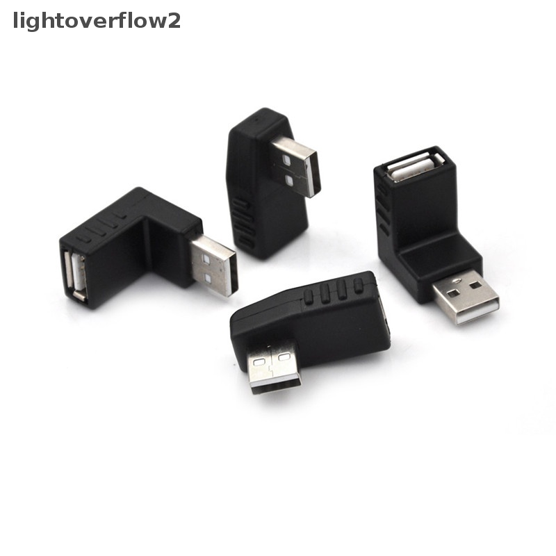 [lightoverflow2] Usb 2.0 Male to Female Adaptor Siku Konektor Ekstensi Berbentuk L [ID]