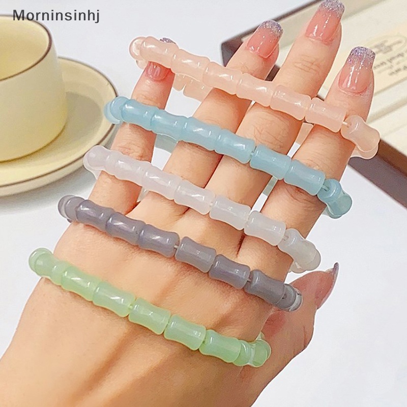 Mornin Gelang Manik-Manik Bambu Kristal Elegan Baru Vintage Gelang Untuk Wanita Perhiasan Ulang Tahun Teman Hadiah id