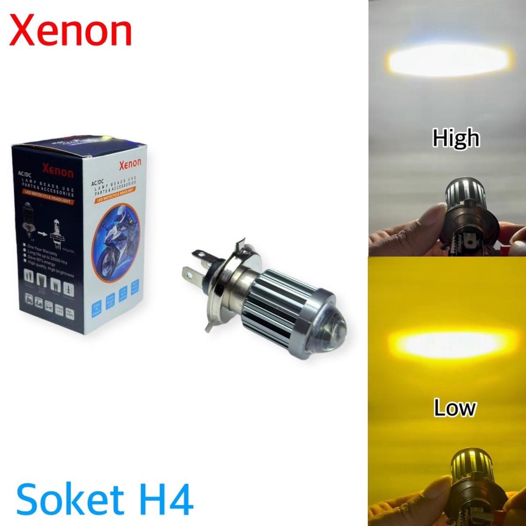 Bohlam Led Laser H4 Xenon Hi Low Super Terang Berkualitas KING DIAMOND