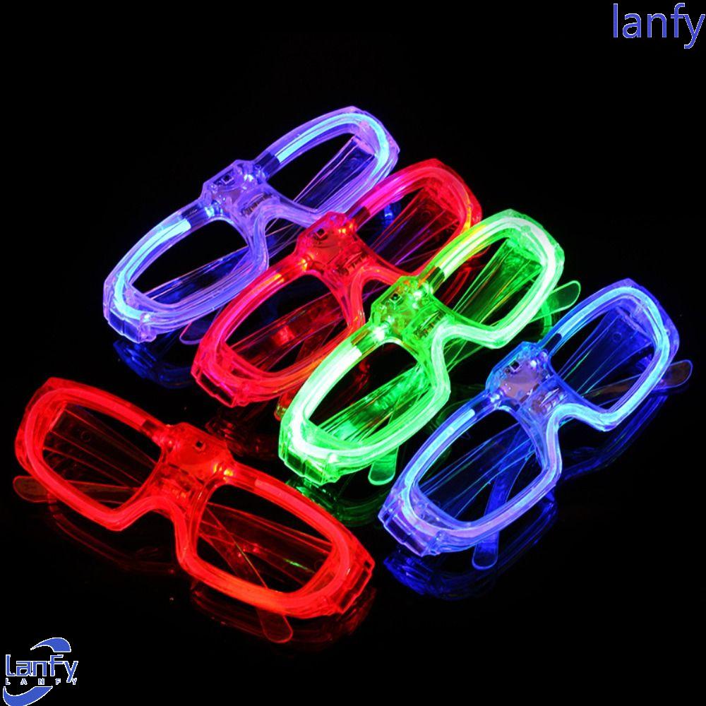 Lanfy Kacamata Bercahaya Nikmat Pesta Perlengkapan Pesta Glow in The Dark LED Glasses Perlengkapan Pesta Dewasa Rana Shades Glasses