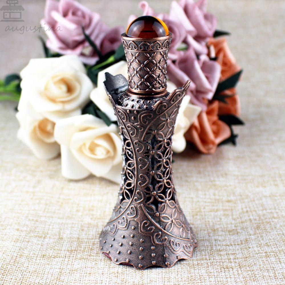 Botol Parfum Agustina Portable Vintage Mewah Metal Arabian Style Dubai Wadah Kosmetik Kosong