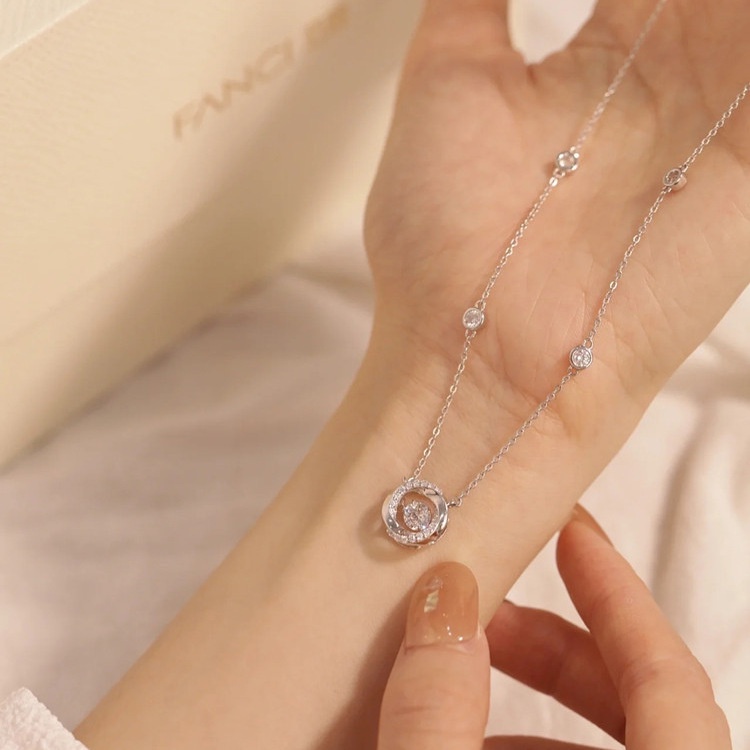 925 Sterling Silver Mobius Three Second Heartbeat Necklace Desain Canggih Untuk Memberi Pacar Hadiah Qixi Yang Manis