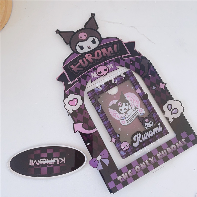 Bingkai Foto Akrilik Sanrio 3inch Rotatable Card Holder Display Frame Kuromi Melody Cinnamoroll Idol Photocard Pelindung Case