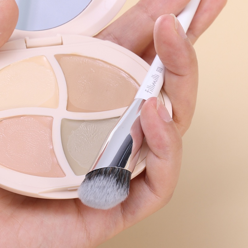 Kuas Concealer Khusus Wajah Presisi Lembut Berbulu Noda Brush Penutup Jerawat Lingkaran Gelap Multi-Fungsi Detail Alat Makeup