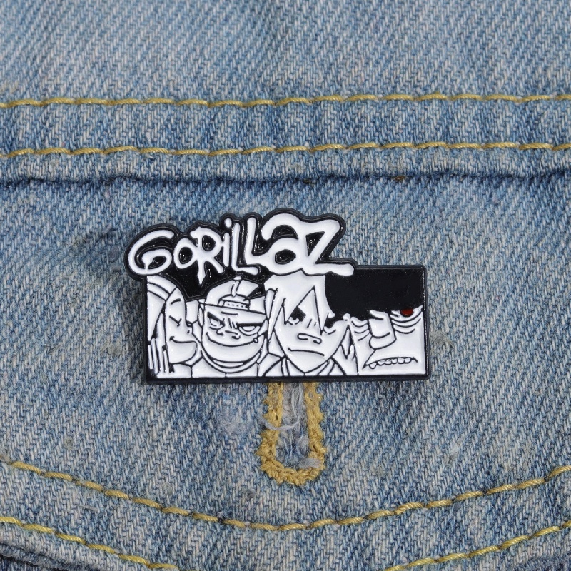 Gorillaz Band Musik Anime Enamel Pin Bros Paduan Logam Lencana Kerah Pin Bros Untuk Ransel Perhiasan Aksesoris