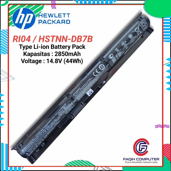 ORIGINAL BATERAI HP RI04 RI04XL PROBOOK 450 455 470 G3