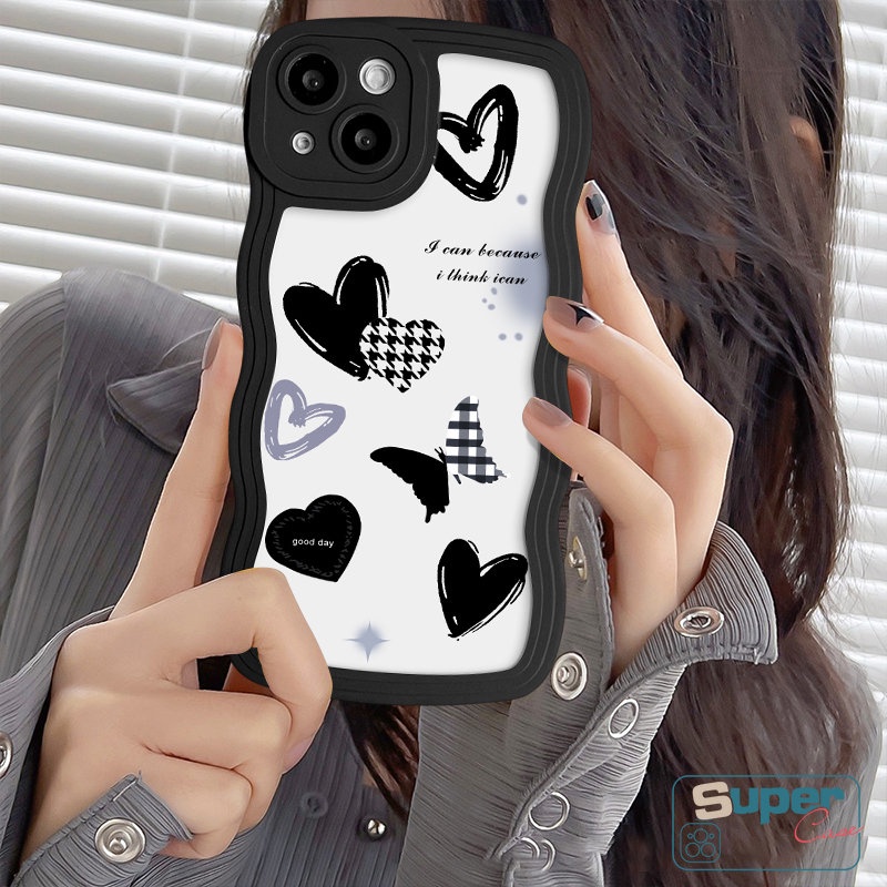 Casing Grid Berlian Tepi Bergelombang Trendi Untuk Redmi 9A 10C 12C 10 9 A1 10A 9T 9C A1+Note 11 9 10s 11s 9s 8 10 Pro POCO M3 X3 NFC Pro Mi 11T Pro Love Heart Butterfly Flower Soft Sarung