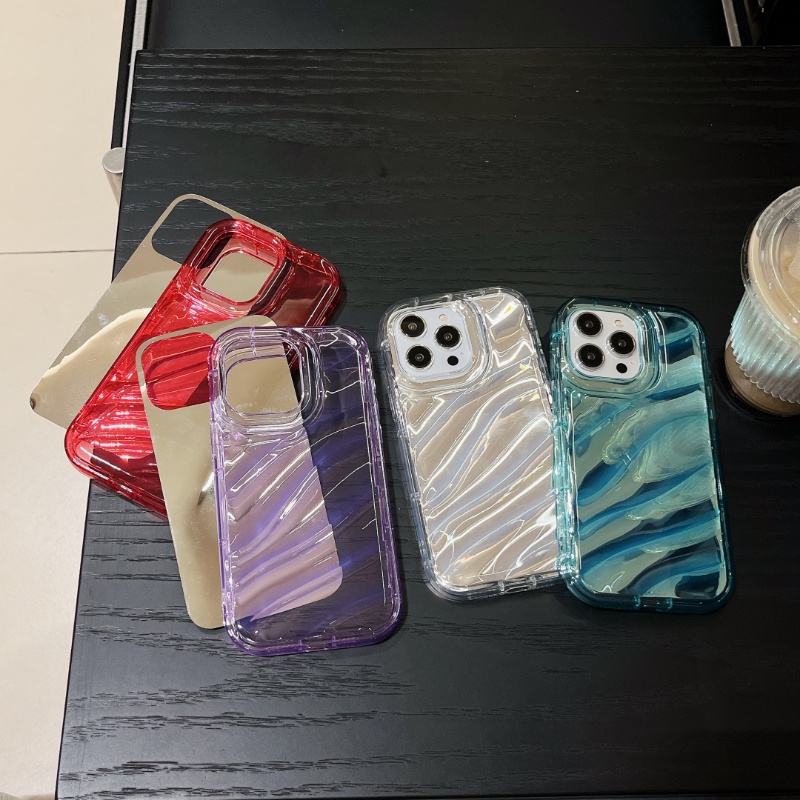 IPHONE Casing Ponsel Motif Gelombang Halus Cocok Untuk Iphone14 13 12 11 Pro X XS Max XR 7 8 Plus Full Cover Silikon Soft Case