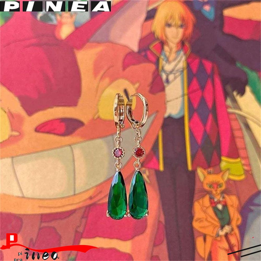 Anting Permata Hijau Nanas Fashion Perhiasan Pesta Gadis Berbentuk Drop