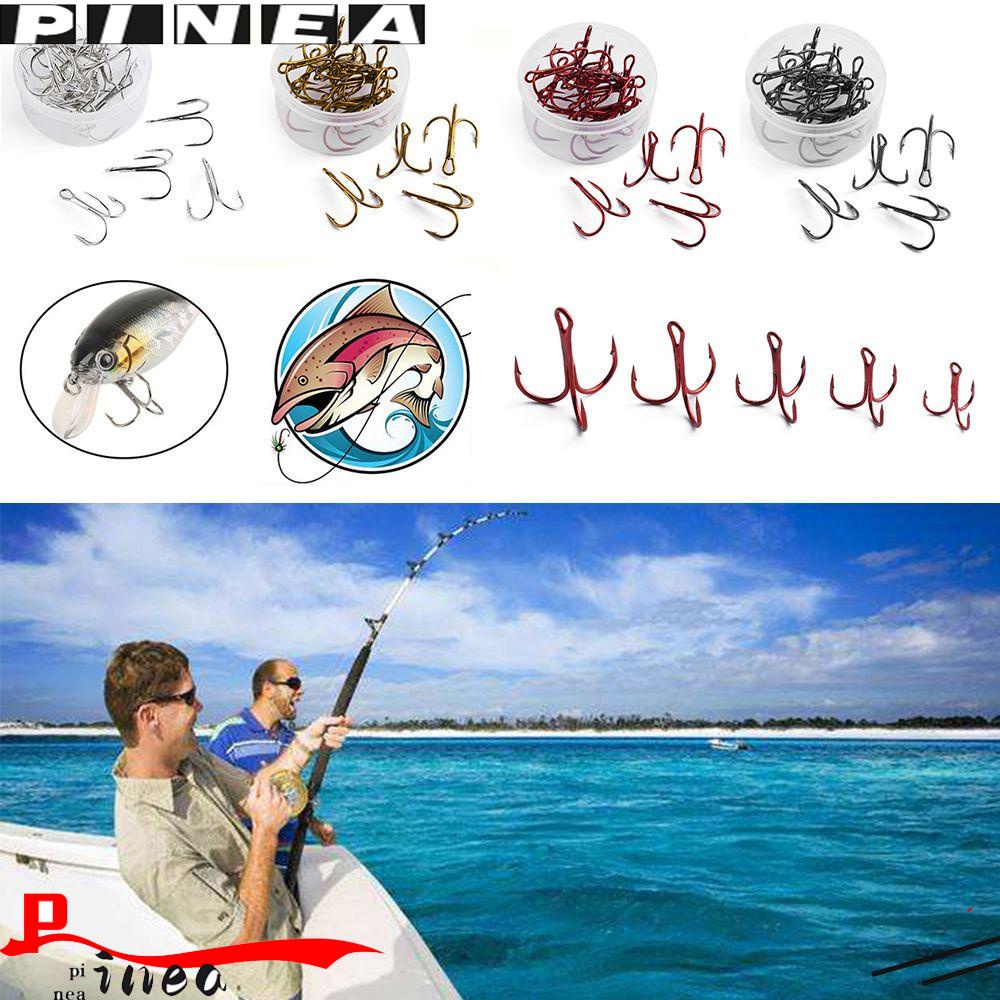 Nanas 20Pcs/Set Fishhooks Olahraga Kait Berduri Diasah Treble Jig