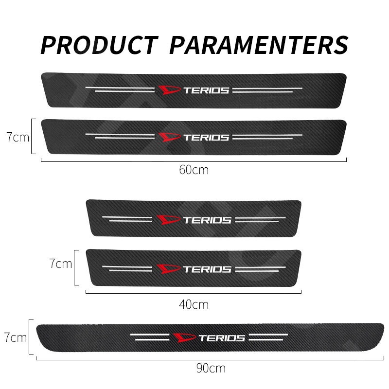 Daihatsu Terios Carbon Fiber Car Door Sticker Protector Auto Threshold Strips Sticker Anti Gores