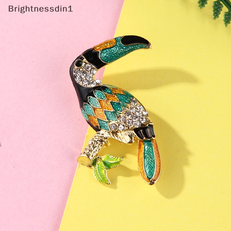 [Brightnessdin1] Wanita Flamingo Kristal Burung Phoenix Hewan Burung Owl Breastpin Bros Pin Perhiasan Butik