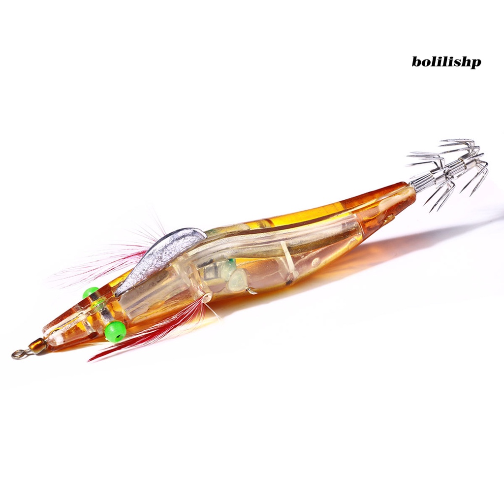 Bo-12.8cm/21g Simulasi Udang Umpan Bercahaya 3D Mata Tahan Air Tajam Kait Multi Kait Malam Memancing Anti-escape Stainless Udang Umpan Alat Memancing