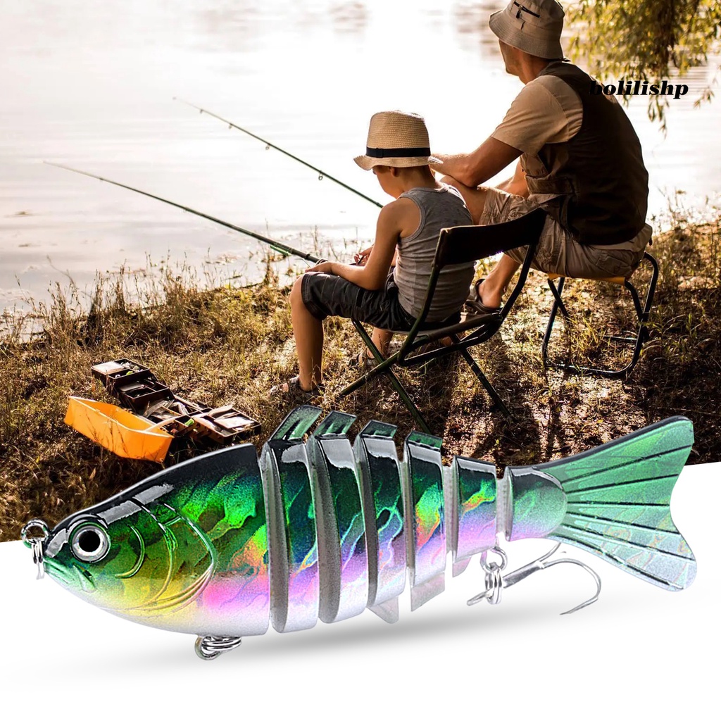 Bo-9.5cm/15g Umpan Palsu 3D Fisheye Simulasi Tujuh Bagian Umpan Ikan Profesional Fishing Tackle Universal Fishing Lure Umpan Keras Pancing Laut Untuk Outdoor