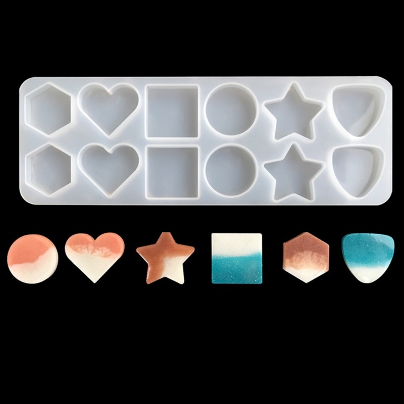 Siy Gantungan Kunci Liontin Cetakan Silikon Hati Bintang Round-Tag Cetakan Epoxy Untuk DIY Homemade