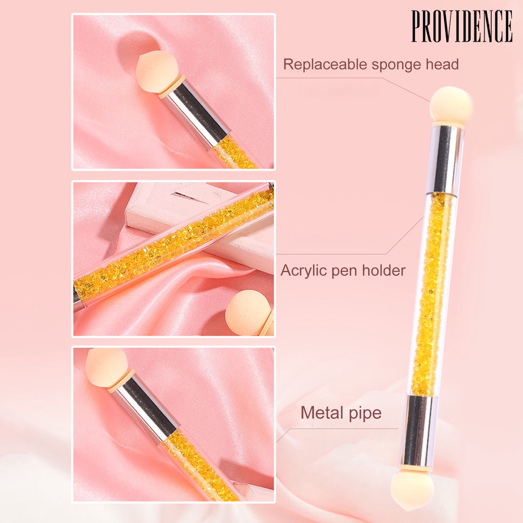 Providence 1set Pena Nail Art Dual Head Bebas Alergi Tekstur Halus Mudah Dibersihkan Dapat Digunakan Kembali Menghapus Debu Set Sikat Peneduh Gradiasi Kuku Ganda Plastik Untuk Salon Kuku