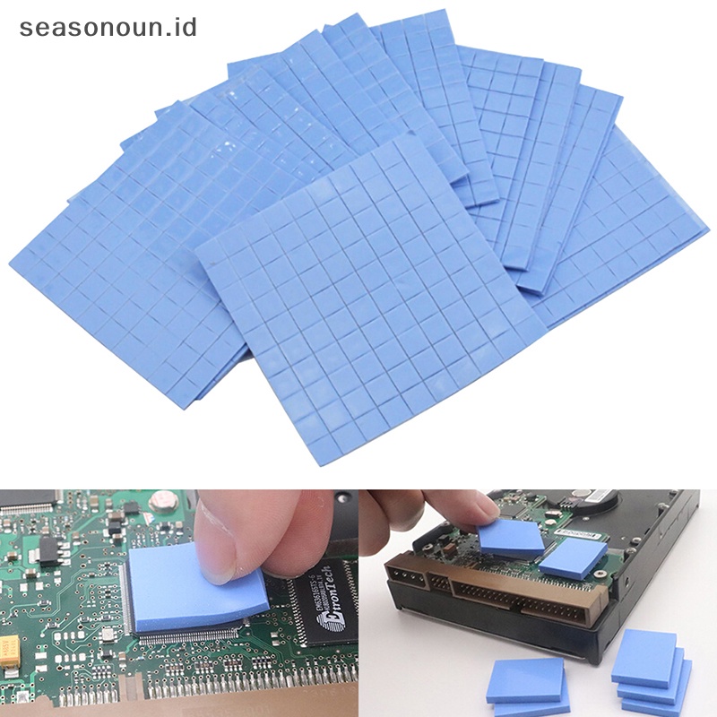 Seasonoun 100Pcs 10 * 10 * 0.5mm Thermal Pad GPU CPU Heatsink Pendingin Pad Silikon Konduktif.