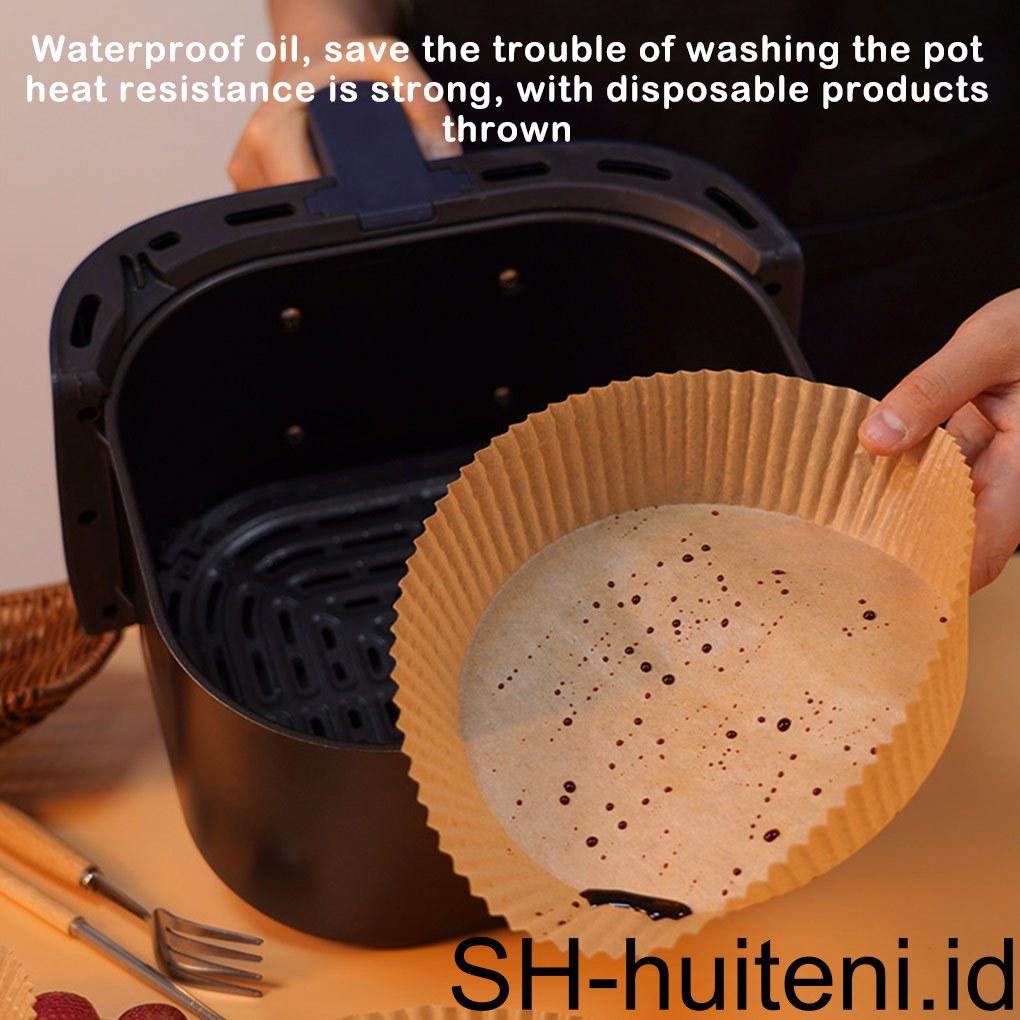 50buah Universal Air Fryer Oilproof Liner Portable Antilengket Penggorengan Baking Masak Kertas Panci Peralatan Masak Aksesoris