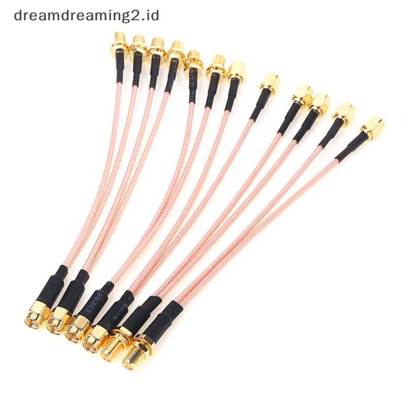 (drea) Sma to 2X SMA Male Female Y type Splitter Combiner Jumper Kabel Kuncir//
