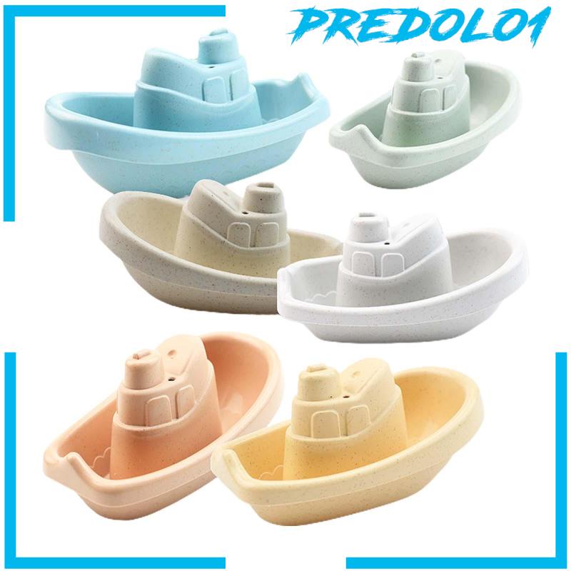 [Predolo1] 6pcs Mainan Susun Boat Shower Stacker Game Stackable Bathtime Untuk Anak