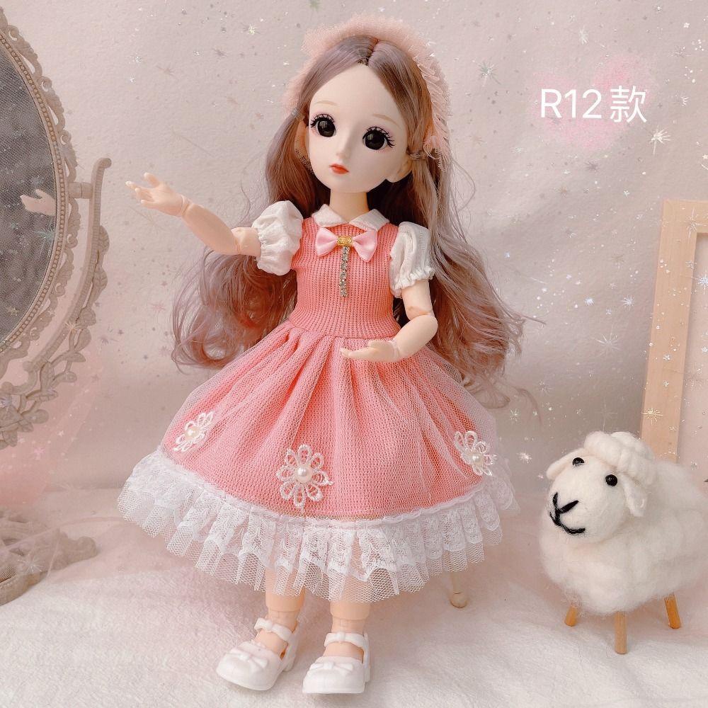 Needway  Molly Boneka Anak Perempuan 12inch Mainan Anak Boneka Putri Manis Dengan Baju Dan Sepatu 13sambung Bergerak BJD 1per12 Toy Set Princess BJD Doll