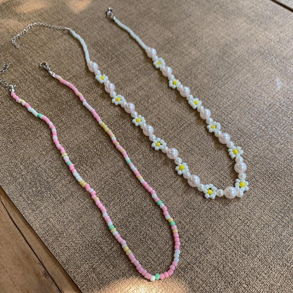 Mxbeauty Liontin Pantai Desain Niche Manis Lingkaran Vegetarian Bunga Bohemian Alloy Kalung Kristal