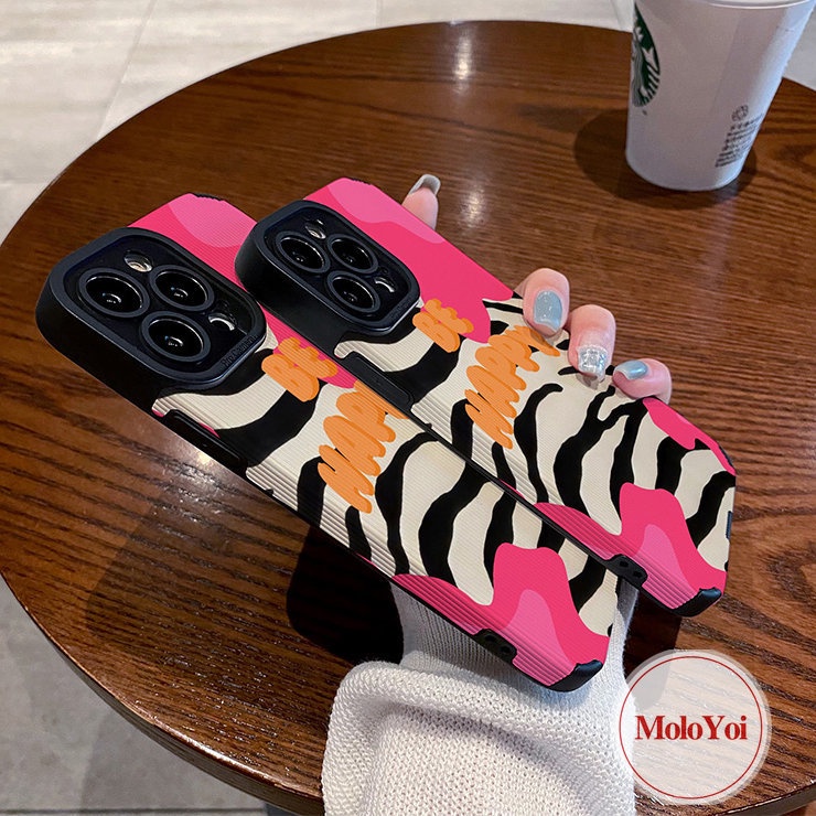 IPHONE Casing Motif Zebra Tekstur Kulit Mewah Untuk Iphone11 14 12 13 Pro Max 7Plus XR X XS Max8 7 Plus Shockproof Silikon Lembut Tpu Fashion Leopard Phone Cover