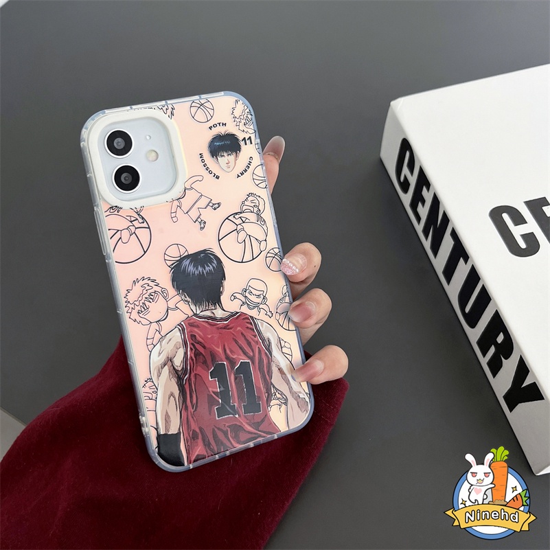 IPHONE Casing Kompatibel Untuk Iphone14 13 12 11 Pro Max X Xr Xs Max8 7 Plus SE Sakuragi Hanamichi Slam Dunk Casing Ponsel Transparan Laser Silikon Soft Case Frosted Jatuh Perlindungan Cover