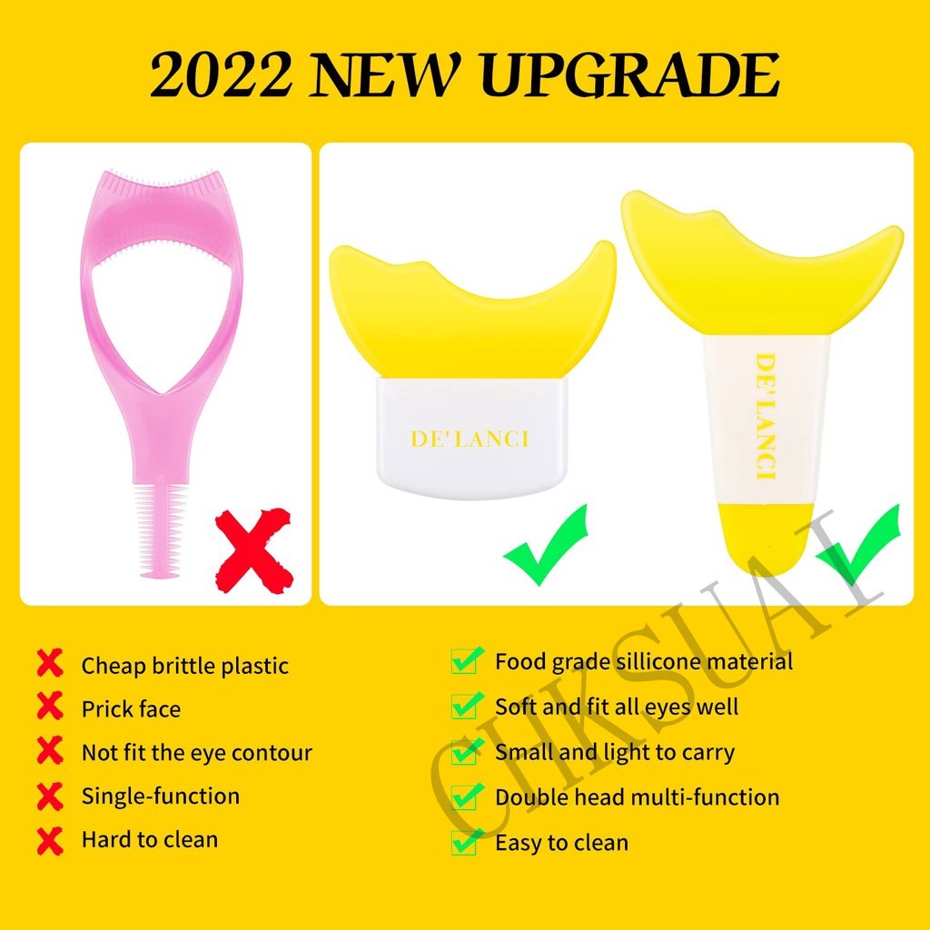 3in1 Eyelash, Eyeshadow, Eyeliner Aid Guard Tool Pads/Alat Bantu Makeup Mata Silikon Reusable/Aplikator Pelindung Bulu Mata Maskara