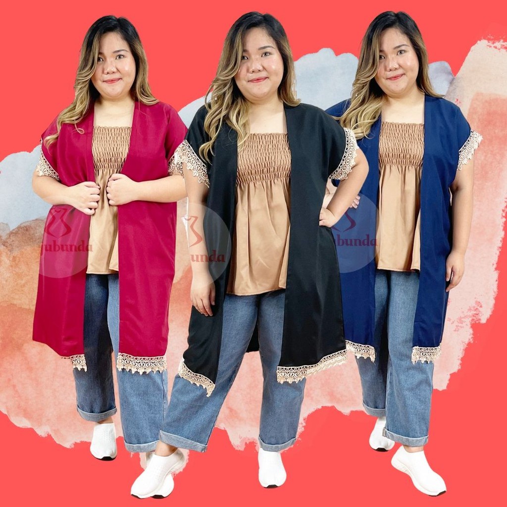 OUTER BIG SIZE LD 130 / LUARAN JUMBO WANITA / BAJU WANITA JUMBO / BAJUBUNDA BIG SIZE CLOTHING