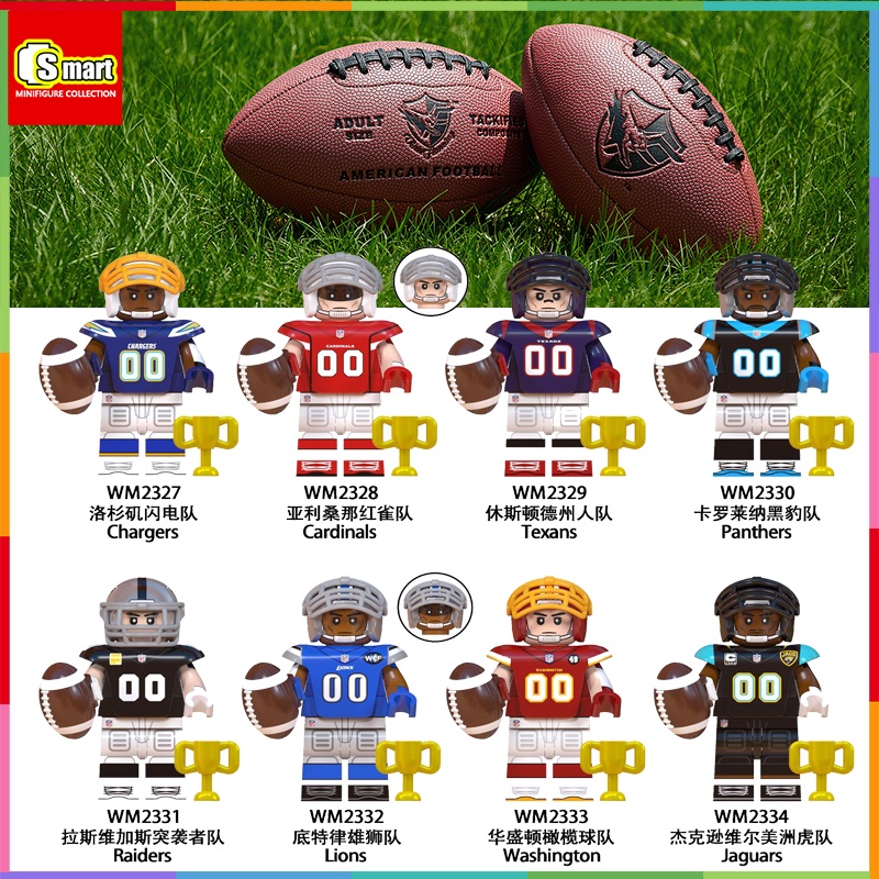 Football Series Los Angeles Chargers Panthers Rakitan Anak Blok Bangunan Hiasan Koleksi Mainan Boneka