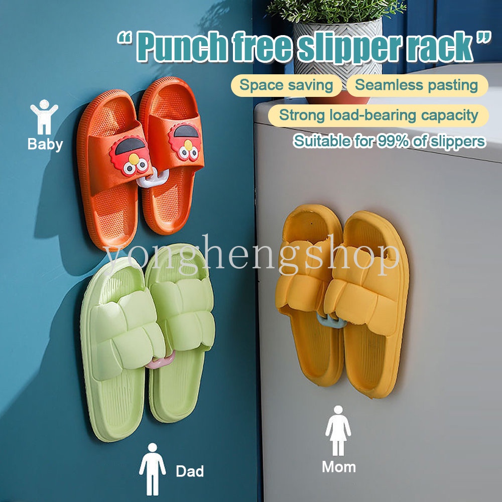 1/3pcs Rak Sandal Bebas Pukulan Perekat Diri Penyimpanan Sandal Kait Multifungsi Rak Drainase Dinding Dipasang Kait Rak Pengering Sepatu Organizer Kamar Mandi