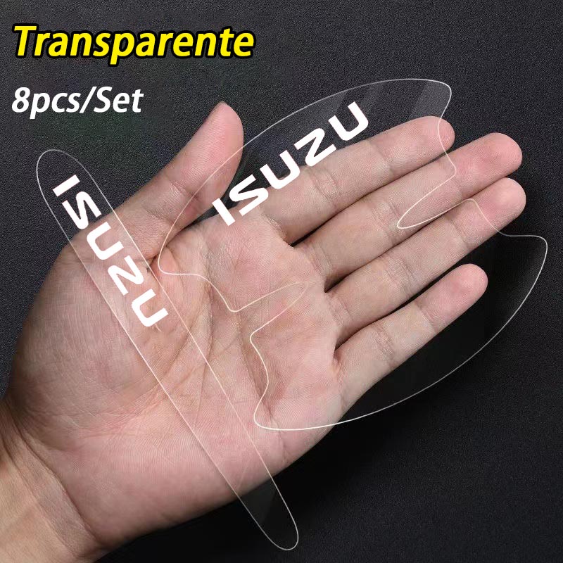 8pcs ISUZU Car Handle Scratches Transparan Pelindung Film Mobil Mangkok Stiker Untuk D-Max MU-X Dmax Mux Trooper Aksesoris