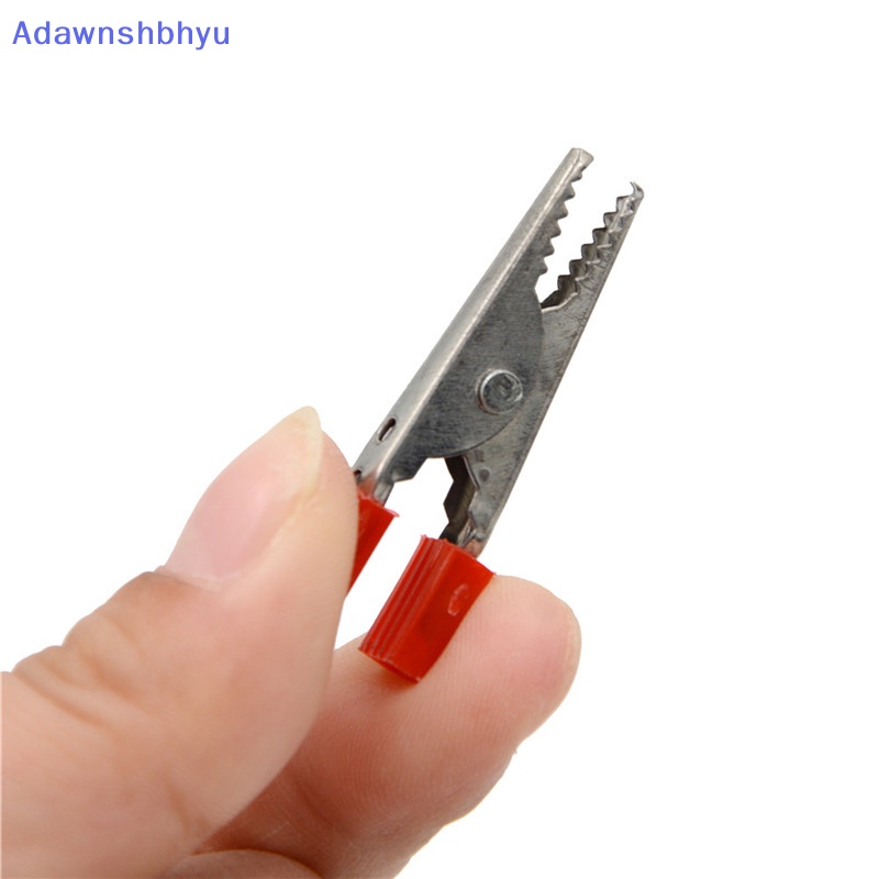 Adhyu 10Pcs Klip Buaya Test Kendaraan Lead Clips Probes 32mm Merah+Hitam ID