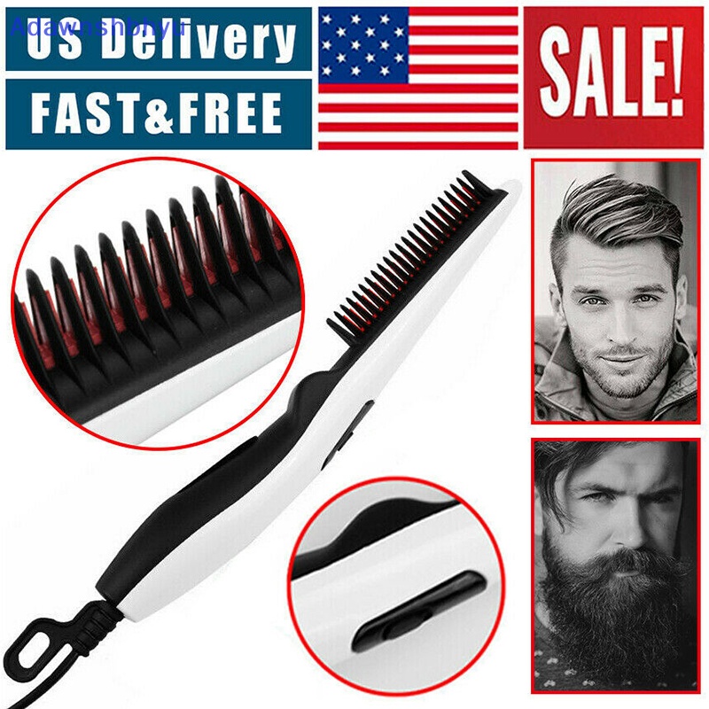 Adhyu Sisir Pelurus Jenggot Quick Heated Brush Styler Untuk Mens Pro Hair Electric  Id