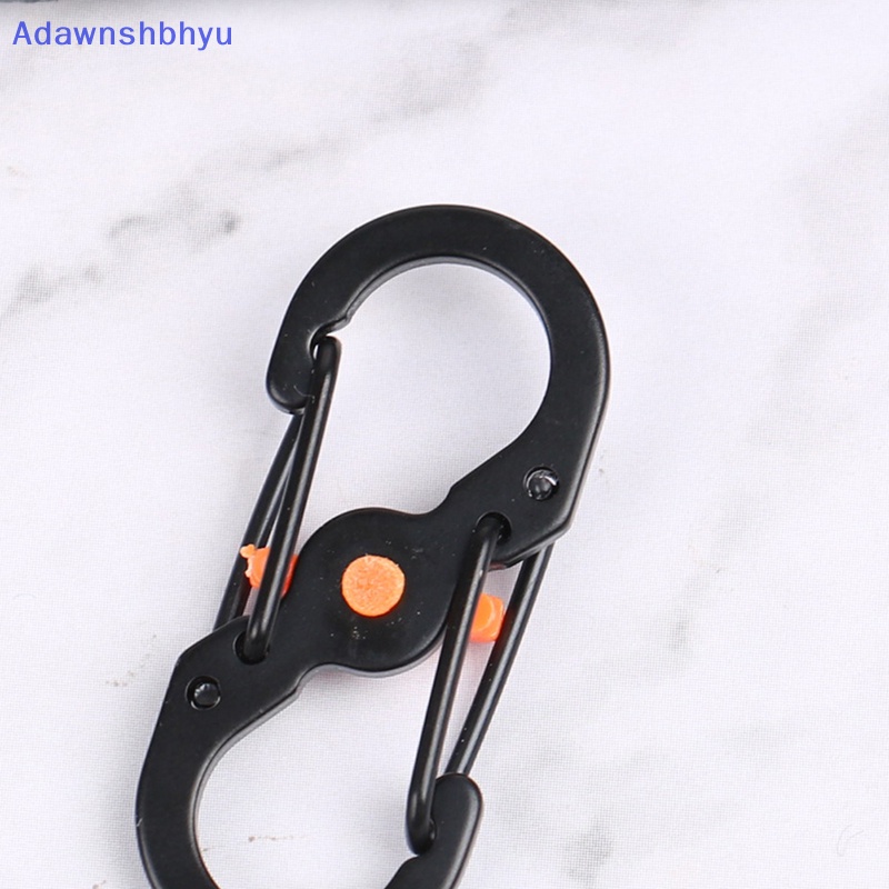 Adhyu Carabiner Tipe S Stainless Steel Dengan Kunci Mini Gantungan Kunci Kait Anti-Pencuri Outdoor Camping Ransel Gesper Key-Lock Tools ID