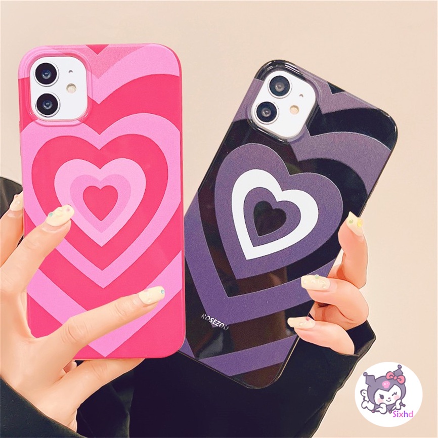 IPHONE Kompatibel Untuk Iphone14 13 12 11 Pro Max SE 2020 X Xr Xs Max8 7 6Plus Permen Casing Cinta Hati Silikon Casing Ponsel Lembut Anti Jatuh Pelindung TPU Cover XJJJJ