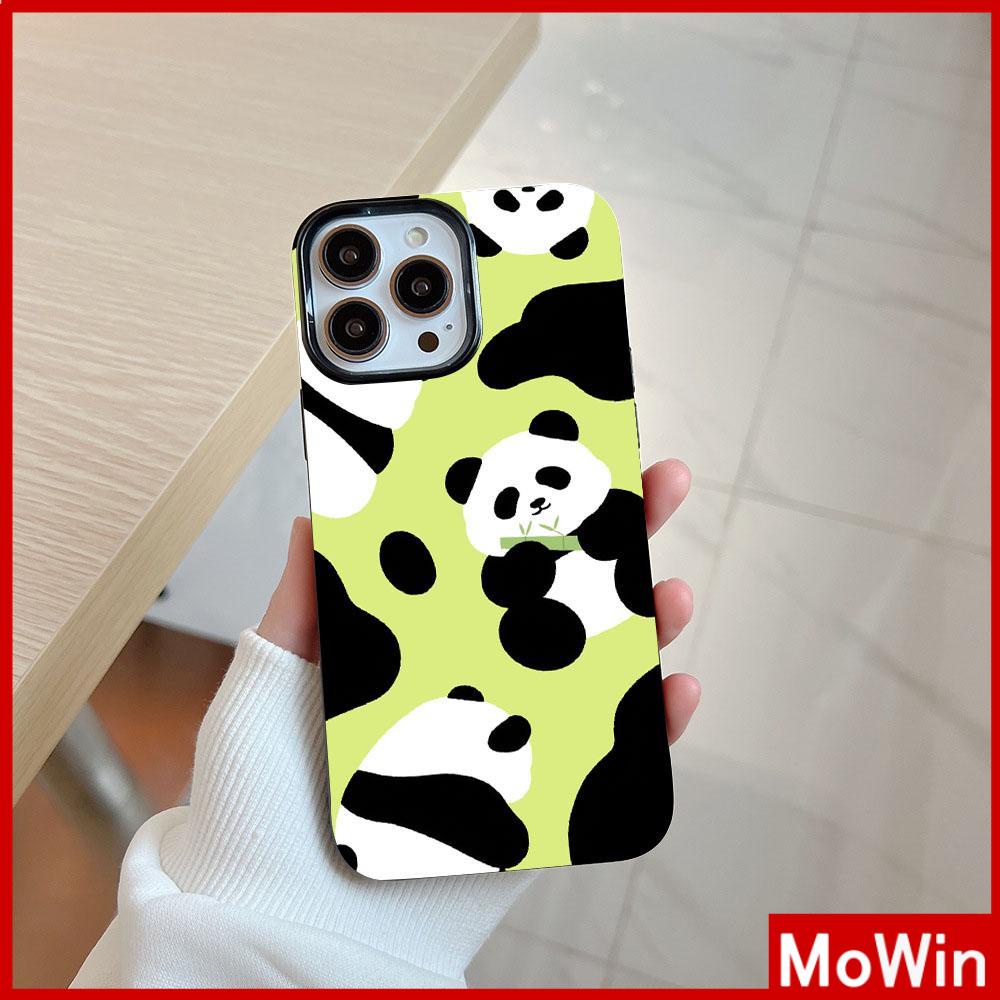 For iPhone 14 Pro Max iPhone Case Black Glossy TPU Soft Case Shockproof Protection Camera Cartoon Cute Panda Compatible with iPhone 13 Pro max 12 Pro Max 11 xr xs max 7Plus 8Plus