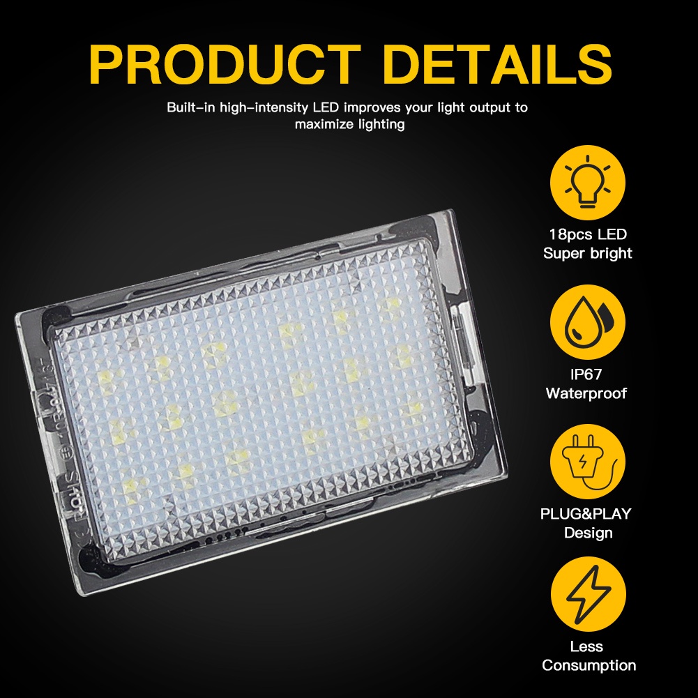 Lampu Plat Nomor Mobil LED 2x18 Lamps Putih Untuk Land Range Rover Sport L320 Discovery3 4 LR3 LR4 Freelander 2rrt2 12V