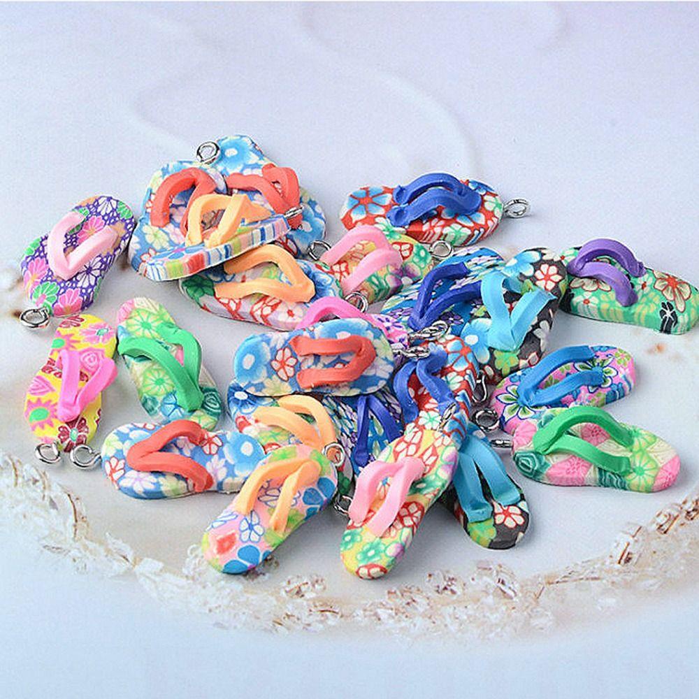 R-FLOWER 20pcs Kerajinan Sepatu Pantai Untuk Gelang Untuk Ponsel Case Mini Lembut Tembikar Membuat Perhiasan
