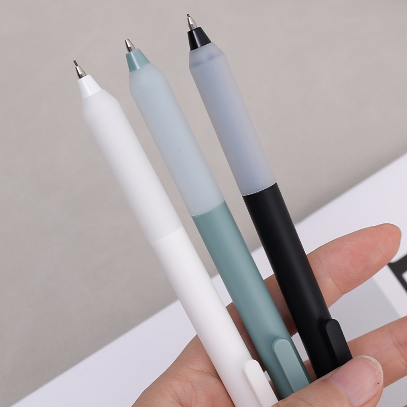 Simple 3warna Halus Frosted Press Pensil Otomatis Praktis Nyaman 0.5mm Pensil Mekanik Alat Tulis Siswa Sekolah Perlengkapan Kantor