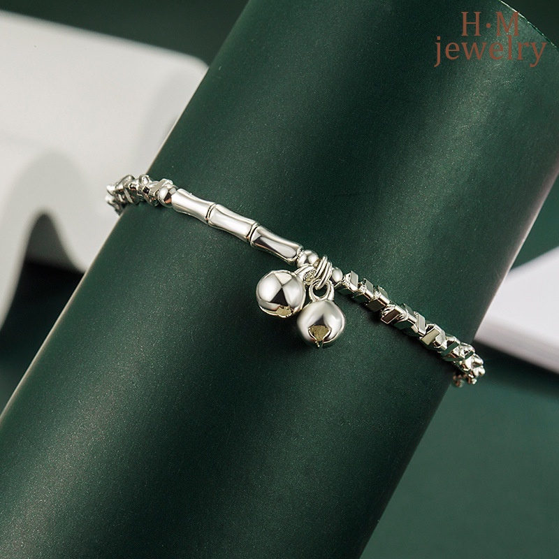 2023 New Silver-Broken Two Super Flash Bell Bracelet Simple and Light Luxury High-Grade Bracelet