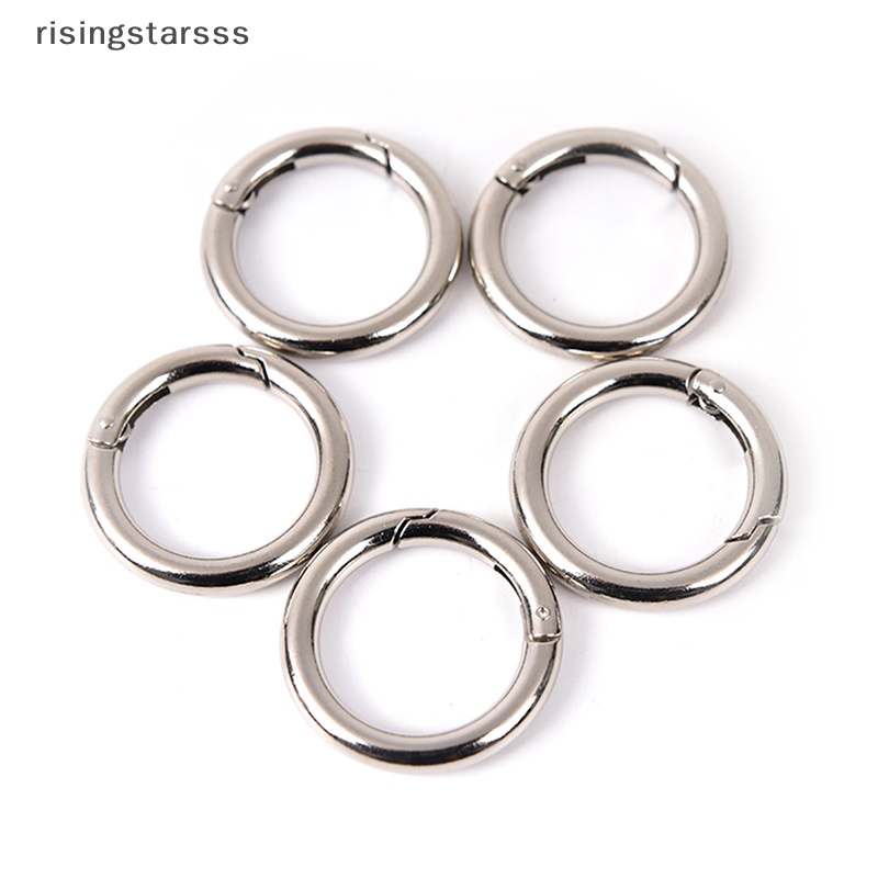 Rsid Span-new 5pcs circle metal carabiner hook snap Bulat Klip Kait Gantungan Kunci outdoor 35mm Jelly