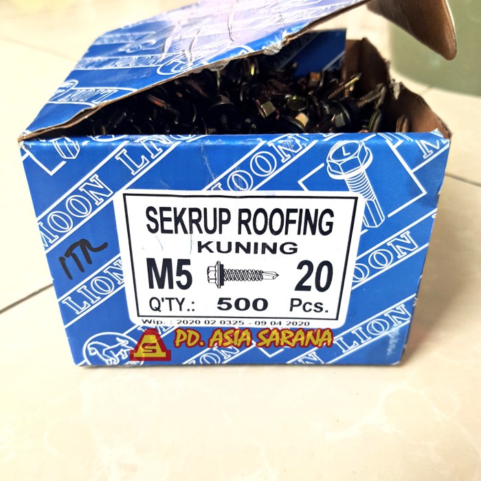 1 Dus LION Paku Roofing Kuning 2cm / Skrup Holo Baja Sekrup Ruping