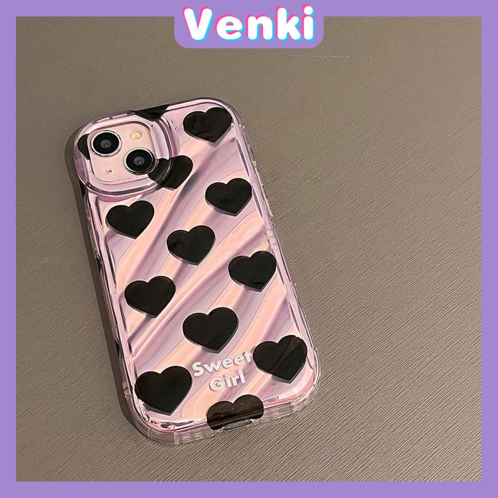 VENKI - For iPhone 11 iPhone Case Laser Reflective Transparent Phone Case TPU Soft Shockproof Airbag Case Protective Black Heart Compatible with iPhone 14 13 Pro max 12 Pro Max