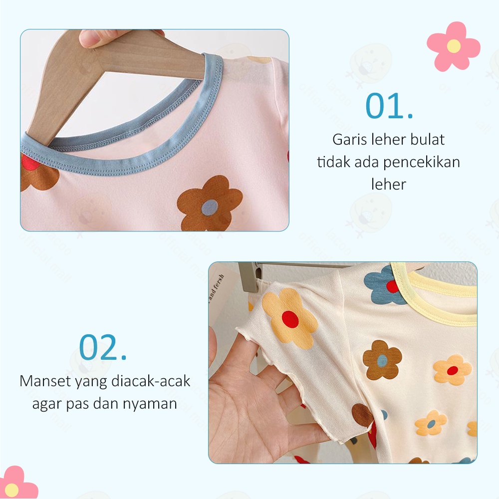 Lacoo Piyama setelan anak perempuan Baju tidur anak katun