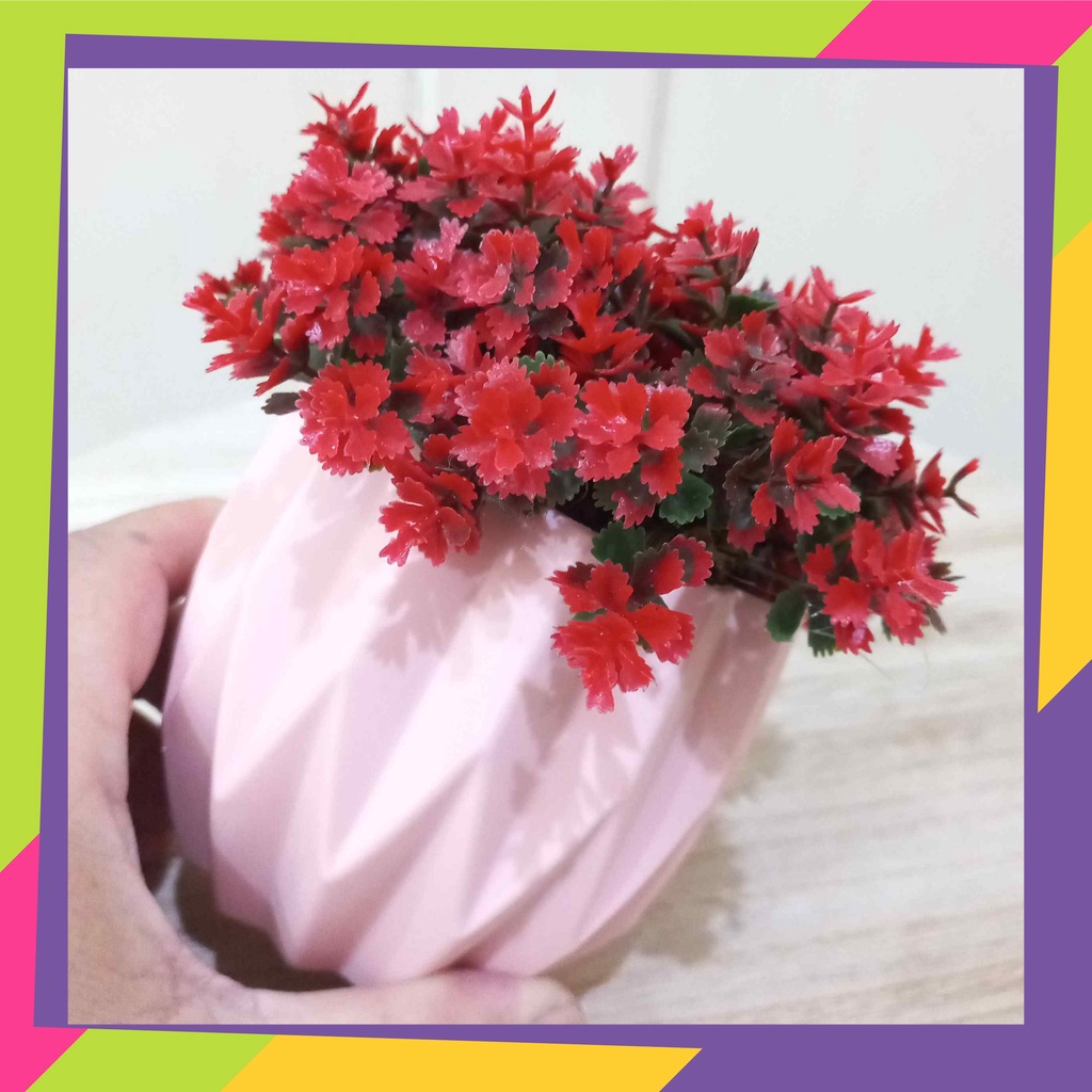 1874D1 / Pot bunga plastik dekorasi / Vas bunga tanaman artificial / Vas bunga hias aesthetic