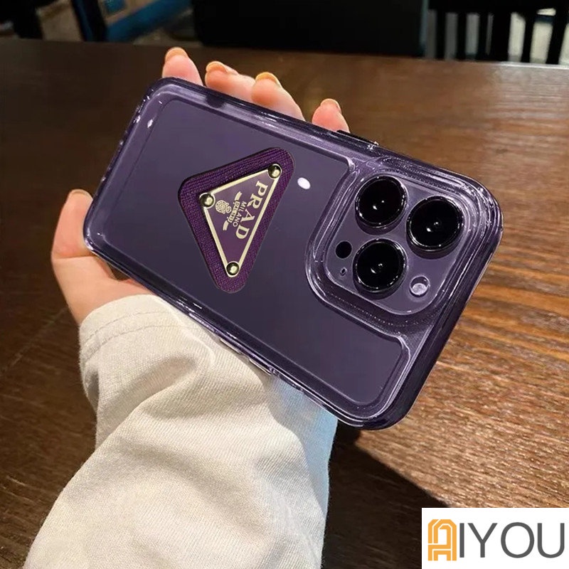 3D PRADAa (2 Gen) Hard Case Silikon Transparan Untuk compatible for Iphone 14  13 12 11 Pro Max Xs Max Xr X 7 + 8 Plus